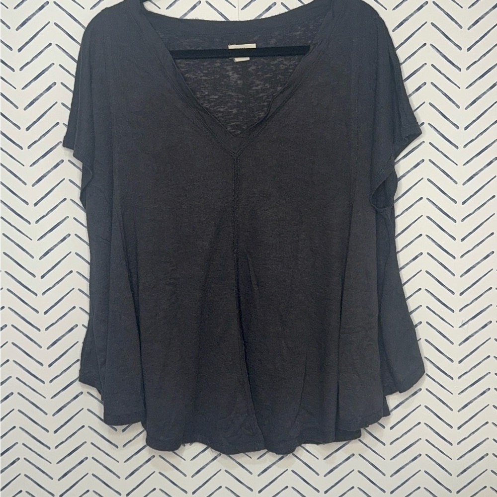 Upwest Black Lightweight Sub V-Neck Short Sleeve Tee Oversized Large - Picture 2 of 8